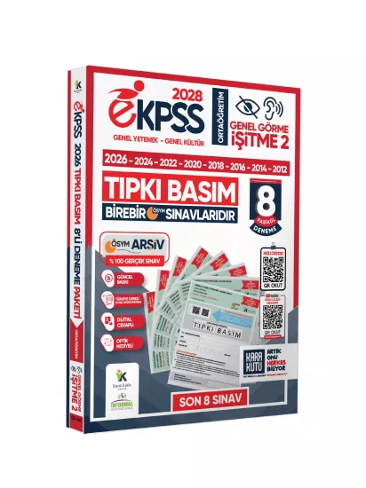 2028 EKPSS Ortaöğretim Genel Görme İşitme-2 ÖSYM Çıkmış Soru Tıpkı Basım 8li Kitapçık Deneme Paketi
