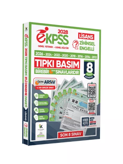 2028 EKPSS Lisans Zihinsel Engelli ÖSYM Çıkmış Soru Tıpkı Basım 8li Kitapçık TG Deneme Paketi