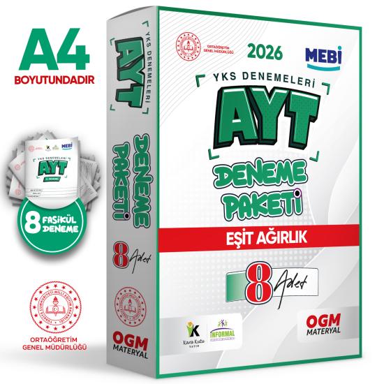 2026 YKS-AYT MEBİ ONLİNE Güncel EŞİT AĞIRLIK (TM) 8li Seri Deneme Fasikül Paketi (A4 Renkli)