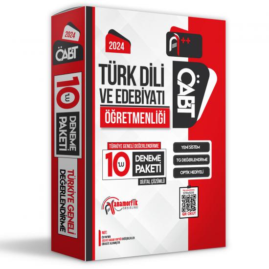 2024 ÖABT TÜRK DİLİ ve EDEBİYATI Öğretmenliği 10lu Paket Deneme D.Çözümlü TG Anamorfik Yayın