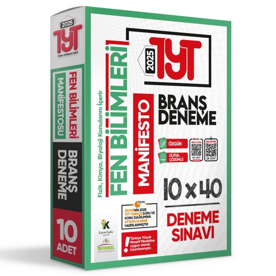  2025 YKS TYT Fen Bilimlerinin Manifestosu BRANŞ Deneme Paketi 10lu Dijital Çözümlü