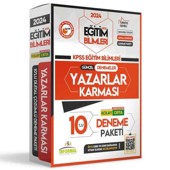 2024 KPSS Eğitim Bilimleri Yazarlar Karması Türkiye Geneli Kurumsal 10lu D. Çözümlü Paket Deneme
