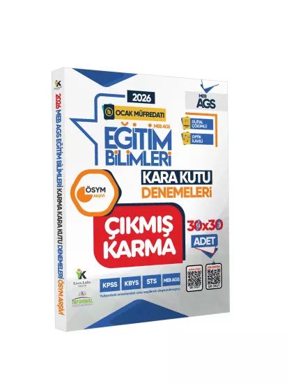 2026 MEB-AGS Ocak Müfredatı Eğitim Bilimleri ÖSYM Çıkmış Karma Kara Kutu 30x30 Deneme Paketi Çözümlü