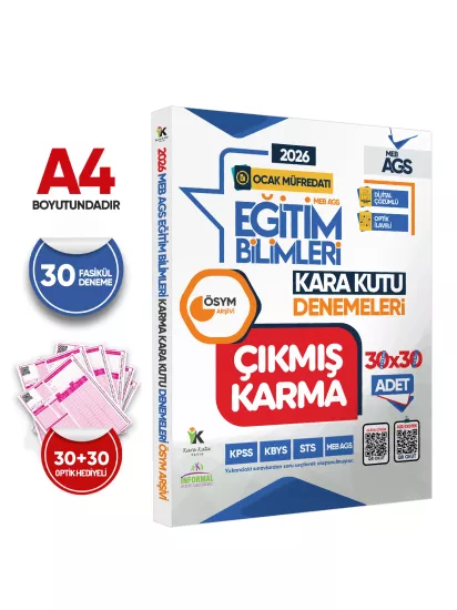2026 MEB-AGS Ocak Müfredatı Eğitim Bilimleri ÖSYM Çıkmış Karma Kara Kutu 30x30 Deneme Paketi Çözümlü