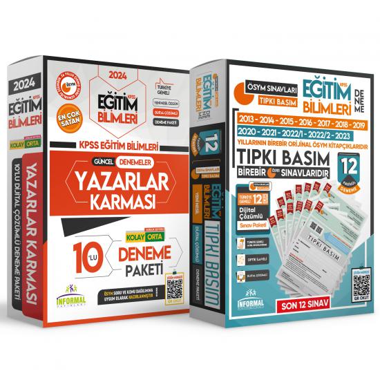 2024 KPSS EĞİTİM Bilimleri Yazarlar Karması ve TIPKI BASIM Türkiye Geneli D. Çözümlü Deneme Paketi