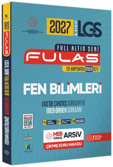 2027 8.Sınıf Full LGS Altın Seri (FULAS) FEN BİLİMLERİ MEB Çıkmış Soru Bankası Modüler Seti Çözümlü