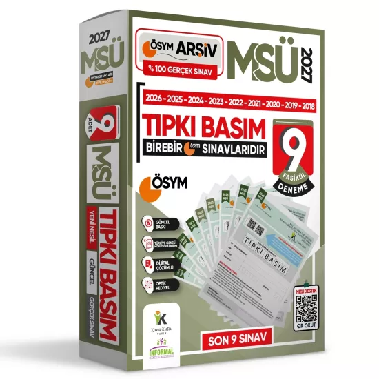 2027 MSÜ ÖSYM Çıkmış Soru Tıpkı Basım 9lu Deneme Paketi Türkiye Geneli Video ve Dijital Çözümlü