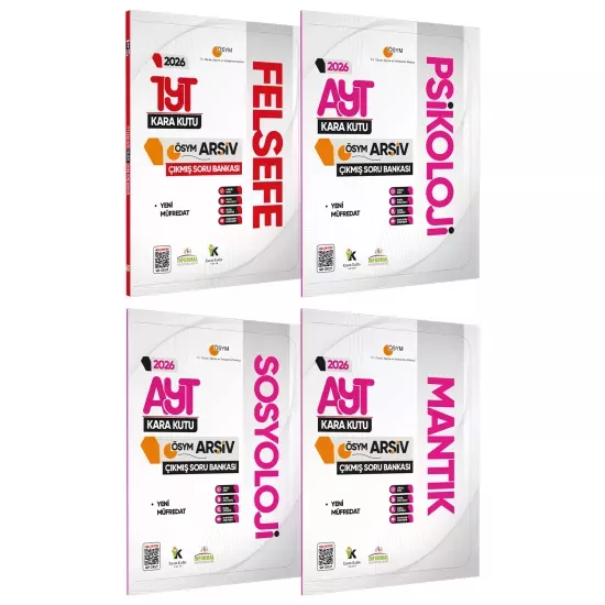 2026 YKS TYT AYT FELSEFE GRUBU Kara Kutu ÖSYM Çıkmış Soru Bankası 4lü Set Dijital Çözümlü