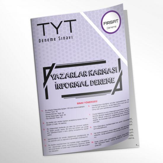 2024 YKS- TYT Yazarlar Karması FIRSAT ÜRÜNÜ Türkiye Geneli D. Çözümlü Deneme Kitapçığı (Optik ekli)