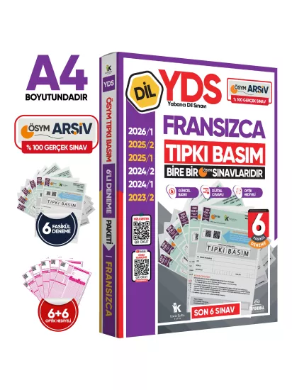 2026 YDS Fransızca ÖSYM Tıpkı Basım Çıkmış Soru Deneme Paketi Dijital Çözümlü 6lı Fasikül SETİ
