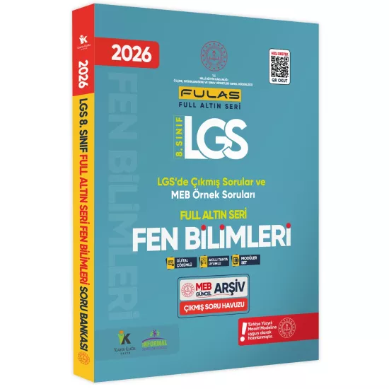 2026 8.Sınıf Full LGS Altın Seri (FULAS) FEN BİLİMLERİ MEB Çıkmış Soru Bankası Modüler Seti Çözümlü