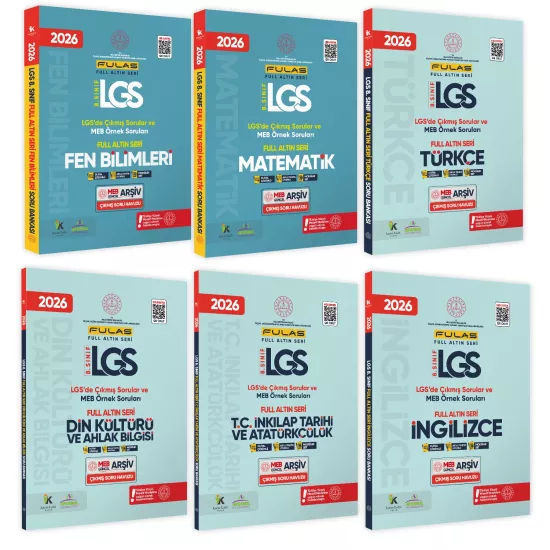 2026 8.Sınıf Full LGS Altın Seri FULAS MEB Çıkmış Modüler Soru Bankası Seti PDF Çözümlü ALTIN PAKET