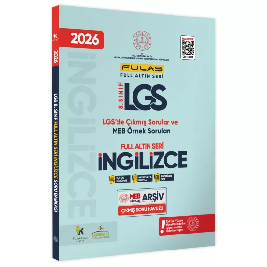 2026 8.Sınıf Full LGS Altın Seri (FULAS) İNGİLİZCE MEB Çıkmış Soru Bankası Modüler Seti Çözümlü