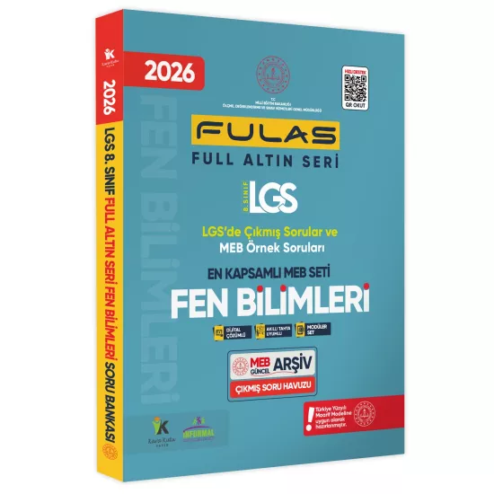 2026 8.Sınıf Full LGS Altın Seri (FULAS) FEN BİLİMLERİ MEB Çıkmış Soru Bankası Modüler Seti Çözümlü