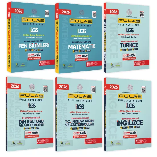 2026 8.Sınıf Full LGS Altın Seri(FULAS)MEB Çıkmış Modüler Soru Bankası Seti Çözümlü EN KAPSAMLI SET