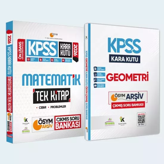 2026 KPSS Önlisans Kara Kutu TEK KİTAP Matematik ve Geometri ÖSYM Çıkmış Soru Bankası 2li SET Özetli