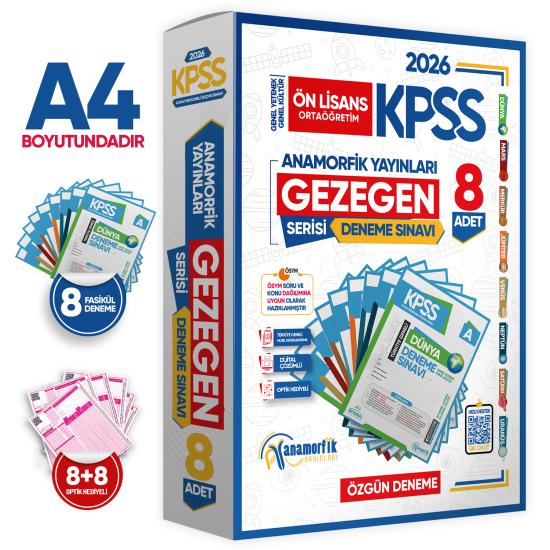 2026 KPSS Ortaöğretim GY-GK GEZEGEN Serisi 8li Deneme Paketi Kurumsal Türkiye Geneli Dijital Çözümlü