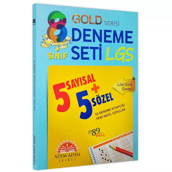 LGS 8.Sınıf Adım Adım Işıklı Yayıncılık GOLD Serisi Yeni Nesil 10lu Deneme Kitapçığı