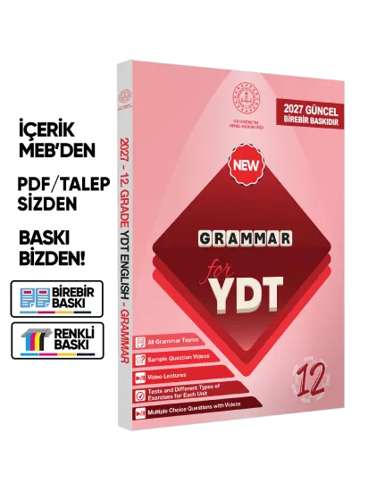 2027 YDT MEBİ İngilizce 12.Sınıf 6lı Konu Anlatımı ve Soru Bankası Seti Çözümlü BASKI ÜCRETİ 2027 YDT MEBİ İngilizce 12.Sınıf 6lı Konu Anlatımı ve Soru Bankası Seti Çözümlü BASKI ÜCRETİ