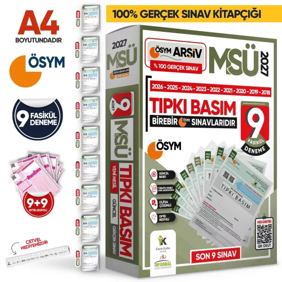 2027 MSÜ ÖSYM Çıkmış Soru Tıpkı Basım 9lu Deneme Paketi Türkiye Geneli Video ve Dijital Çözümlü
