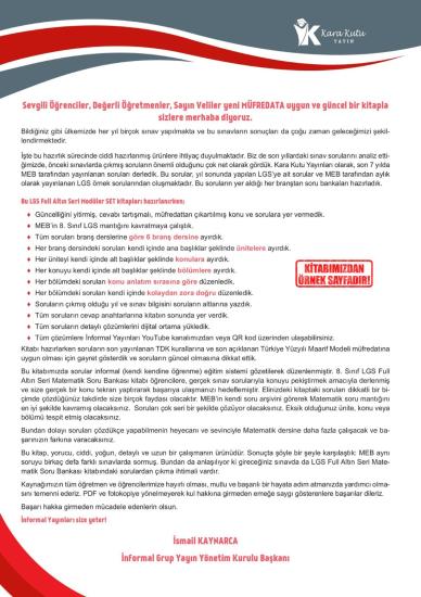 2026 8.Sınıf Full LGS Altın Seri (FULAS) FEN BİLİMLERİ MEB Çıkmış Soru Bankası Modüler Seti Çözümlü