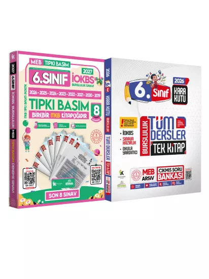 2027 6.Sınıf İOKBS PAKET 8li Tıpkı Basım/Tüm Dersler Tek Kitap Çözümlü Çıkmış Soru Bankası 2li Set