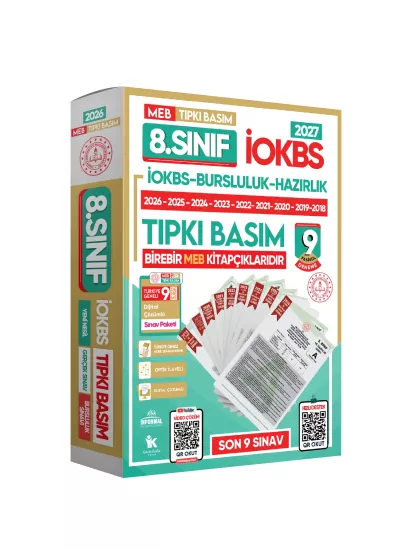 2027 8.Sınıf MEB LGS-İOKBS(BURSLULUK) Çıkmış Soru Tıpkı Basım 17li Deneme Paketi TG Video Çözümlü