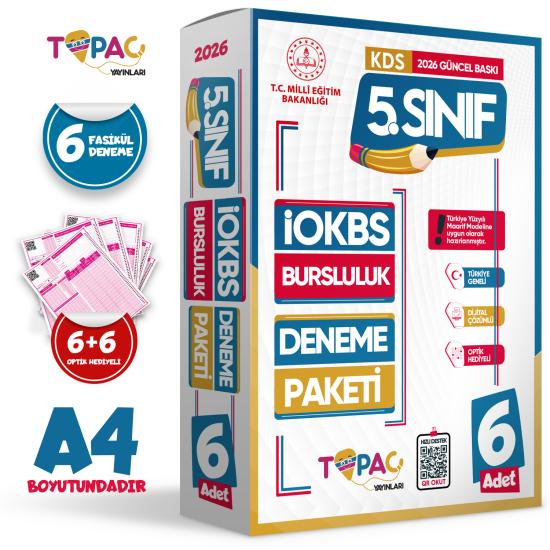 2026 5.Sınıf Topaç Yayınları İOKBS-BURSLULUK 6lı Deneme Paketi Dijital Çözümlü Türkiye Geneli