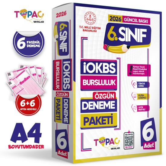 2026 6.Sınıf Topaç Yayınları ÖZGÜN İOKBS-BURSLULUK 6lı Deneme Paketi Dijital Çözümlü Türkiye Geneli
