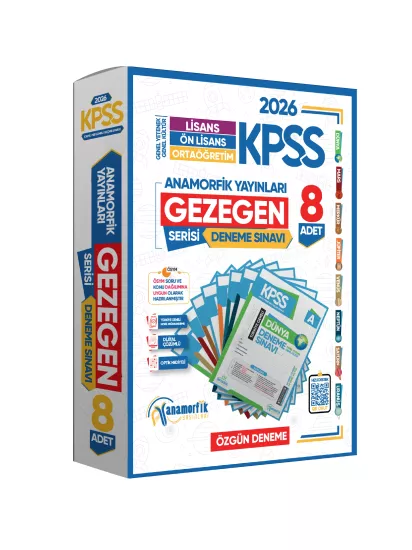2026 KPSS Anamorfik Lisans ÖnLisans Ortaöğretim GY-GK GEZEGEN Serisi 8li Deneme TG Dijital Çözümlü