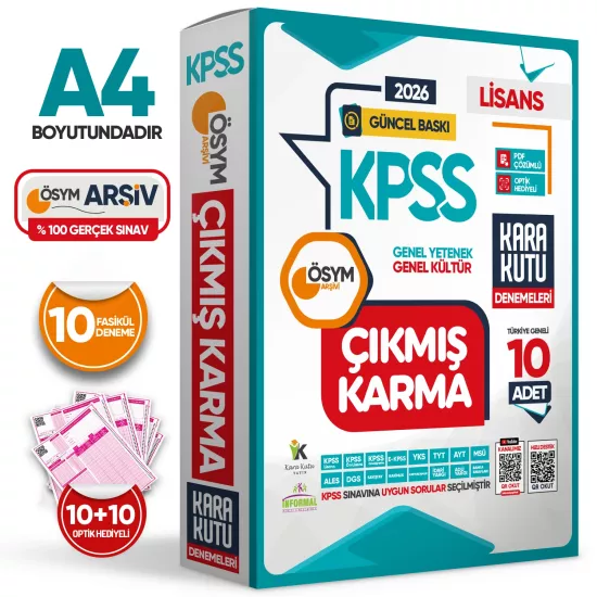 2026 KPSS Lisans Genel Kültür Genel Yetenek ÖSYM Çıkmış Karma Karakutu 10lu Deneme Dijital Çözümlü