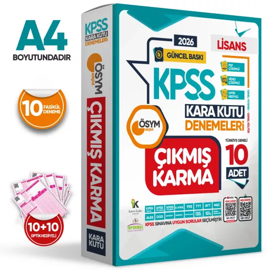 2026 KPSS Lisans Genel Kültür Genel Yetenek ÖSYM Çıkmış Karma Karakutu 10lu Deneme Dijital Çözümlü