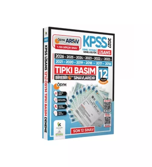 2027 KPSS Lisans Önlisans Ortaöğretim (12+8+7) ÖSYM Çıkmış Soru Tıpkı Basım TG Dijital Çözümlü SET