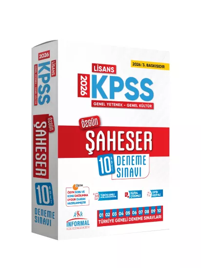2026 KPSS GYGK ŞAHESER Türkiye Geneli Kurumsal 10lu Dijital Çözümlü Paket Deneme