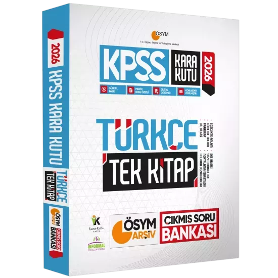 2026 KPSS Kara Kutu Türkçe TEK KİTAP ÖSYM ARŞİV Çıkmış Soru  Bankası Konu Özetli Dijital Çözümlü