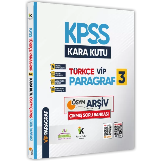KPSS Türkçenin Kara Kutusu ÖSYM ARŞİVİ ÇIKMIŞ PARAGRAF VİP 3 Soru Bankası Konu Özetli Çözümlü 