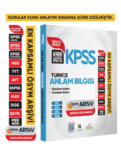 2027 KPSS Türkçenin Kara Kutusu ANLAM BİLGİSİ (Sözcük-Cümle) ÖSYM Çıkmış Çözümlü Soru Bankası