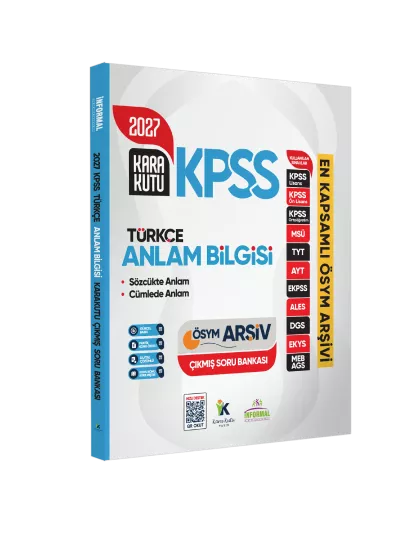 2027 KPSS Türkçenin Kara Kutusu ANLAM BİLGİSİ (Sözcük-Cümle) ÖSYM Çıkmış Çözümlü Soru Bankası