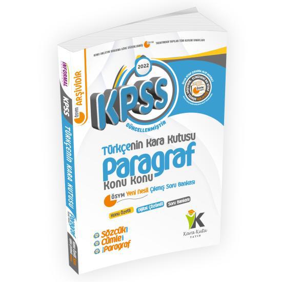 KPSS Türkçenin Kara Kutusu PARAGRAF-Sözcük-Cümle Anlamı Dijital Çözümlü Konu Özetli Çıkmış Soru Bankası