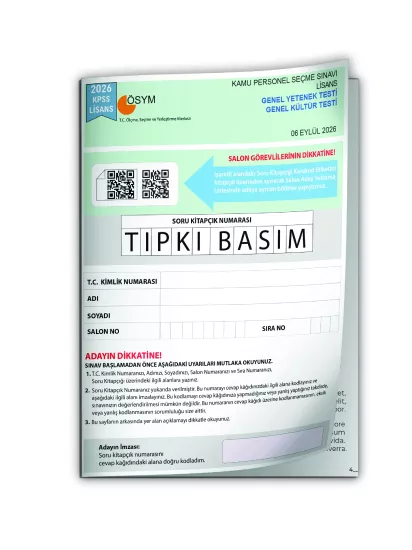 2026 KPSS LİSANS GY-GK ÖSYM Tıpkı Basım Çıkmış Soru Deneme Kitapçığı (Çözümlü Türkiye Geneli Sınav)