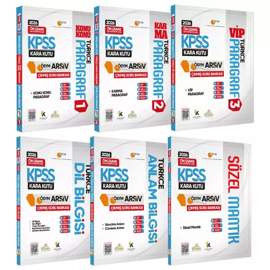 2026 KPSS Önlisans Türkçe Kara Kutu 6lı ALTIN SET ÖSYM Çıkmış Soru Bankası Konu Özetli Çözümlü