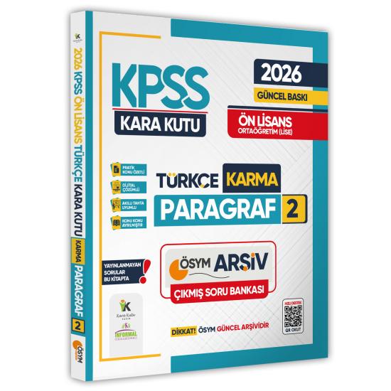 2026 KPSS Önlisans/Ortaöğretim Türkçenin Kara Kutusu PARAGRAF 2 KARMA ÖSYM Çıkmış Soru Bankası