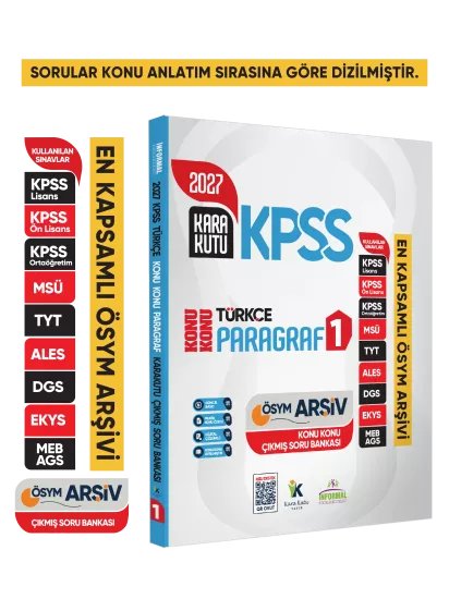 2027 KPSS Türkçenin Kara Kutusu PARAGRAF 1 KONU KONU ÖSYM Çıkmış Soru Bankası Konu Özetli Çözümlü