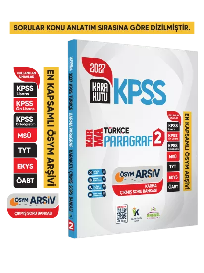 2027 KPSS Türkçenin Kara Kutusu PARAGRAF 2 KARMA ÖSYM Çıkmış Soru Bankası Konu Özetli Çözümlü