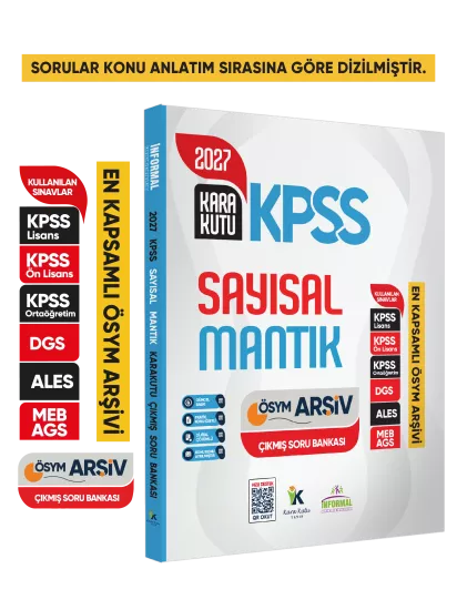 2027 KPSS SAYISAL MANTIK Kara Kutu ÖSYM Çıkmış Soru Havuzu Bankası Konu Özetli Dijital Çözümlü