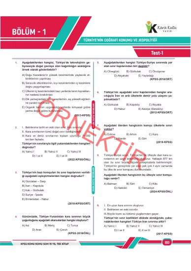 2026 FULLKPSS LİSANS-ÖNLİSANS-ORTAÖĞRETİM Son 15 Yılın Soruları Tüm Dersler Tek Kitap Soru Bankası