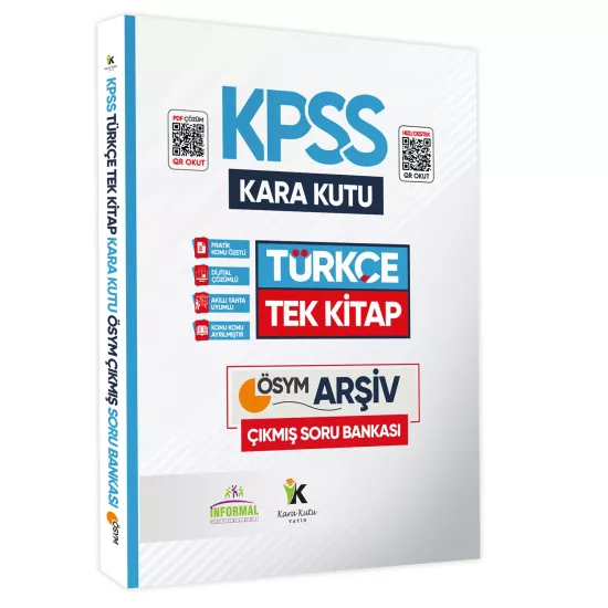 KPSS Türkçenin Kara Kutusu TEK KİTAP Konu Özetli D.Çözümlü ÖSYM ARŞİV Çıkmış Soru Bankası