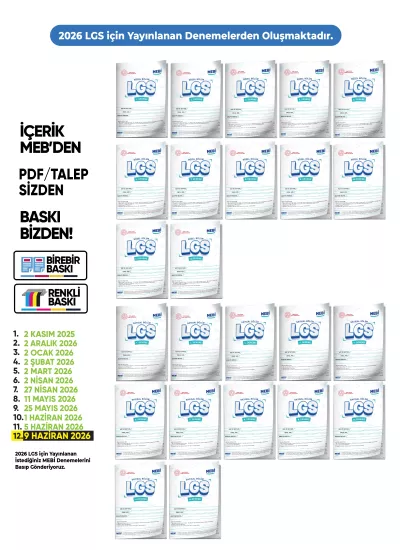 2026 LGS 8.Sınıf MEBi ONLİNE 1.2.3.4.5.6.7.8.9.10.11.12. Deneme Türkiye Geneli Paket PDF BASKI ÜCRETİ