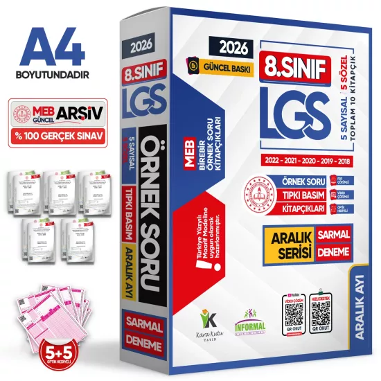 2026 8.Sınıf LGS Aralık Ayı MEB Örnek Soru Tıpkı Basım 5li Sarmal Deneme Paketi Dijital Çözümlü