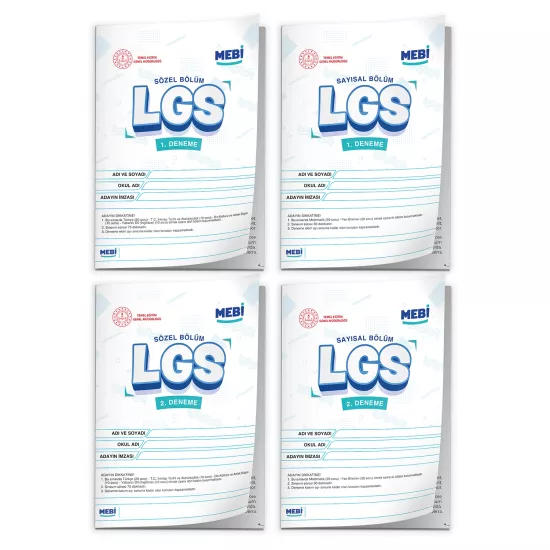 2026 LGS 8.Sınıf MEB ONLİNE Türkiye Geneli 1. - 2. Deneme (Sayısal–Sözel) Birebir PDF BASKI ÜCRETİ